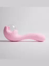 Изогнутый вибратор Youvic, 18 см, 10 режимов, со стеклянным шаром, розовый