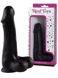 Реалистичный фаллоимитатор с мошонкой Real Toys №24 на присоске – черный