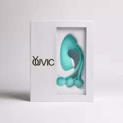 Вакуумный стимулятор с вагинальными виброшариками, бирюзовый