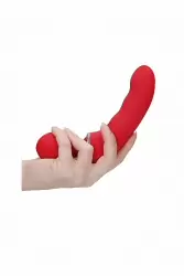 Вибратор для клитора и точки G Charm (красный): 17.5 см, 10 режимов работы, 80000 оборотов\мин, АБС/силикон