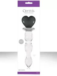 Анальный стимулятор из стекла Crystal Heart of Glass - Charcoal