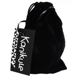 Средняя силиконовая анальная пробка Kanikule Medium с кристаллом – черный со светло розовым