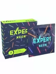Оригинальные презервативы EXPERT Neon, светящиеся, 18 см, 3 шт. в уп.