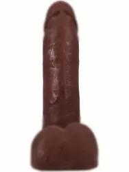 Реалистичный фаллоимитатор Realistic Cock Vac-U-Lock, с мошонкой, 20 см, коричневый