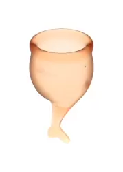 Набор менструальных чаш Satisfyer Feel secure Menstrual Cup, 15 и 20 мл, силикон, оранжевый