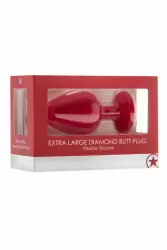 Анальная пробка с кристаллом Extra Large Diamond Butt Plug (Красная)