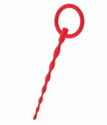 Уретральный плаг-косичка с кольцом в основании TOYFA Black&Red – красный