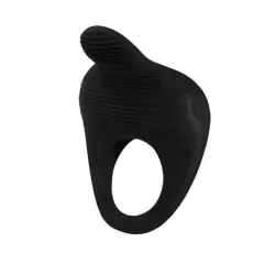 Эрекционное виброкольцо Thimble со стимулятором клитора – черный