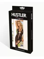 Кружевной бодистокинг со шнуровкой Hustler Lingerie – черный