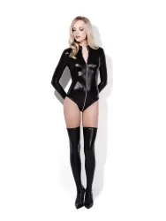 Черное боди Повелительница на молнии во всю длину (Fever) – M