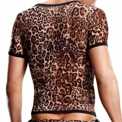 Леопардовая футболка BlueLine из сетки – S/M