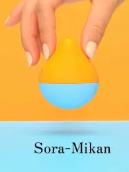 Компактный стимулятор клитора iroha Mini Sora-Mikan, 6 см, ТПЭ, желтый с голубым