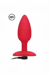 Анальная пробка с вибрацией и функцией нагрева Glow (красная)