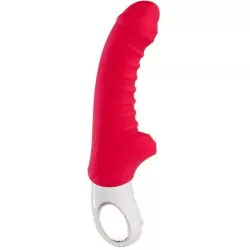 Ребристый вибратор-кролик Fun Factory Tiger G4, 21,7 см, силикон, красный