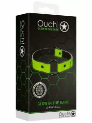 Люминисцентный кляп Shots toys Ouch!, с металлическим кольцом