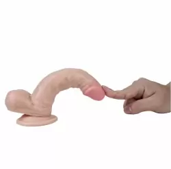 Реалистичный фаллоимитатор REAL с мошонкой на присоске и трусиками для страпона, PVC, 1