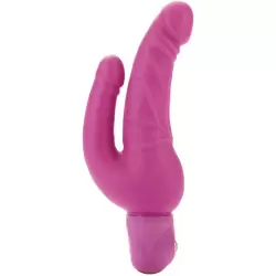 Фаллоимитатор двухголовый с вибрацией Bendie Power Stud Over & Under – розовый