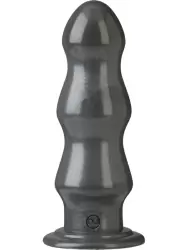 Рельефная анальная пробка American Bombshell - B-7 Tango - Gun Metal, 18 см, ПВХ, серый