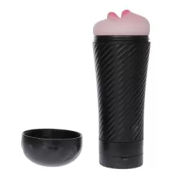 Ротик для мастурбации Love Kiss в тубе с мультискоростной вибрацией – телесный