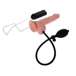 Надувной дилдо-реалистик с вибрацией на присоске Inflatable Realistic Cock – телесный