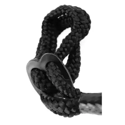 Веревка-фиксатор Rope Cuffs с имитацией наручников и наножников – черный