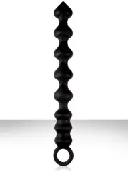 Тектсурированные анальные бусы Perles DAmour - Black