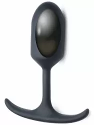 Средняя анальная пробка Heavy Hitters с утяжелением, 14 см, размер М, черный