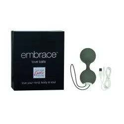 Перезаряжаемые вагинальные шарики Embrace Love Balls  – серый