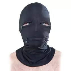 Маска на голову с молниями Zipper Face Hood – черный