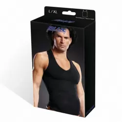 Черная борцовка BlueLine с V-образным вырезом – L/XL