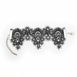 Черный кружевной браслет ручной работы Dolce Piccante Delicati pizzi - XS