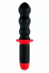 Волнистый анальный вибратор с двойным мотором TOYFA Black&Red – чёрный