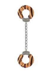 Металлические наножники с меховой обивкой для щиколоток Furry Ankle Cuffs (тигровые)