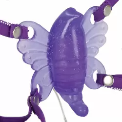 Стимулятор клитора на ремешках Venus Butterfly 2 с вибрацией – фиолетовый