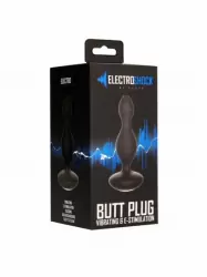 Анальняа вибропробка E-Stim Vibrating Buttplug - Black: 15 режимов работы, 11000 об/мин