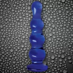 Анальная елочка из стекла Crystal Ripples – голубая