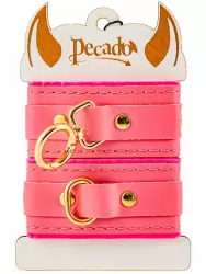 Миниатюрные наручники Pecado BDSM «МИНИ», двуслойные, натуральная кожа, розовые