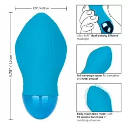 Компактный стимулятор клитора Tremble Kiss, 10 режимов, 12 см, голубой