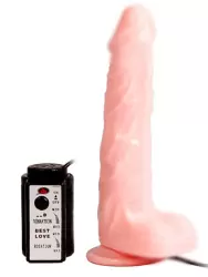 Реалистичный вибратор Baile Fiery Dong, 20,4 см, с функцией нагрева, с ротацией, телесный