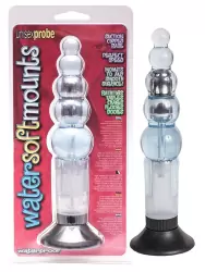 Анальный вибромассажер Water Soft Mounts на присоске – прозрачный