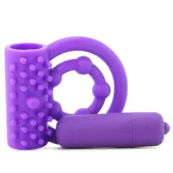 Эрекционное кольцо Vibrating Prolong Performance Ring с вибрацией – фиолетовый