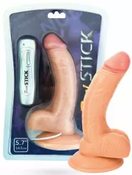 Виброреалистик с мошонкой TOYFA RealStick Nude 5,7” на присоске – телесный