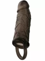 Реалистичная увеличивающая насадка TOYFA XLover с подхватом мошонки – серый