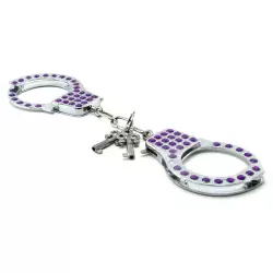 Наручники Fancy Cuffs металлические с фиолетовыми вставками