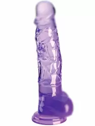 Реалистичный фаллоимитатор Pipedream King Cock Clear, TPE, 22 см, прозрачный, фиолетовый