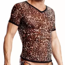 Леопардовая футболка BlueLine из сетки – S/M