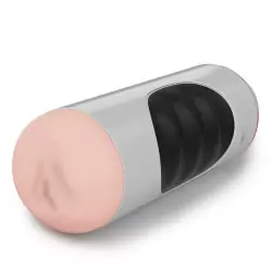 Мастурбатор вагина Mega Grip Vibrating Stroker Pussy с вибрацией - белый