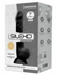 Реалистичный фаллоимитатор SILEXD Model 3, с мошонкой, 17,5 см, черный