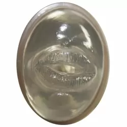 Мастурбатор ротик Deep Throat с вибрацией в тубусе – прозрачный