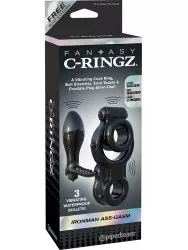 Эрекционное кольцо Ironman Ass-Gasm  с анальной стимуляцией и вибрацией – черный